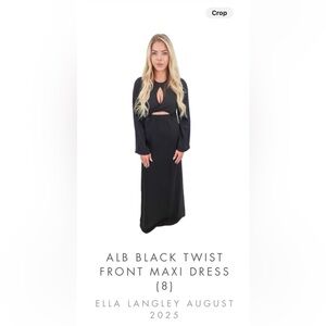 Elegant Black Long Sleeve Dress worn by Ella Langley